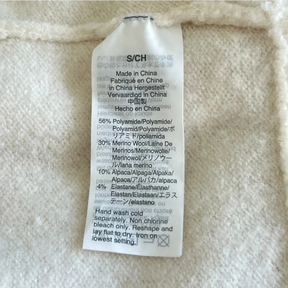 Madewell Wrap Front Merino Wool Alpaca Blend Sweater Cream Size S - Picture 6 of 7